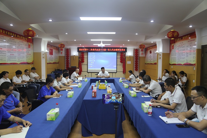 藥都制藥集團股份有限公司組織學習保定市第十二次黨代會、第十六屆人代會一次會議精神的會議